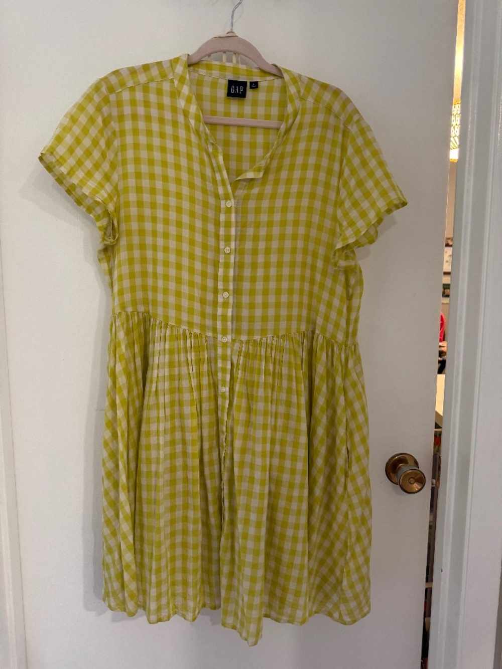 Gap yellow gingham dress